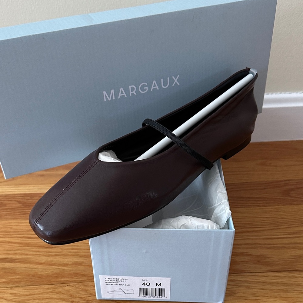 Margaux NWB Burgundy flats Leather Phoebe size 40 Handmade in Spain